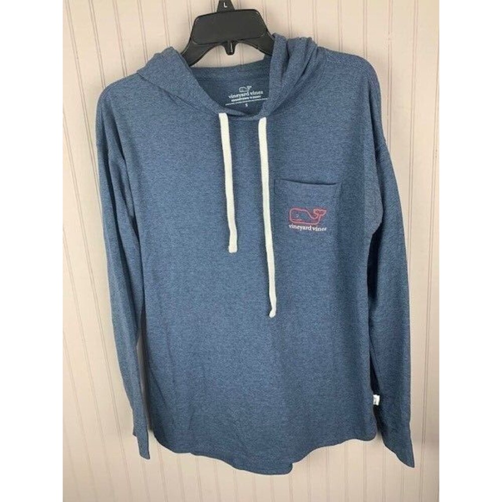 Vineyard Vines Edgartown Size S Mens Long Sleeve T Shirt Blue Hoodie